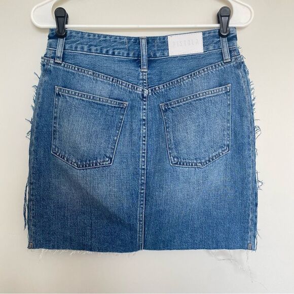 Pistola Harper Raw Edge Side Panel Step Hem Skirt Costa Rica Size 27 NWT - Picture 2 of 5